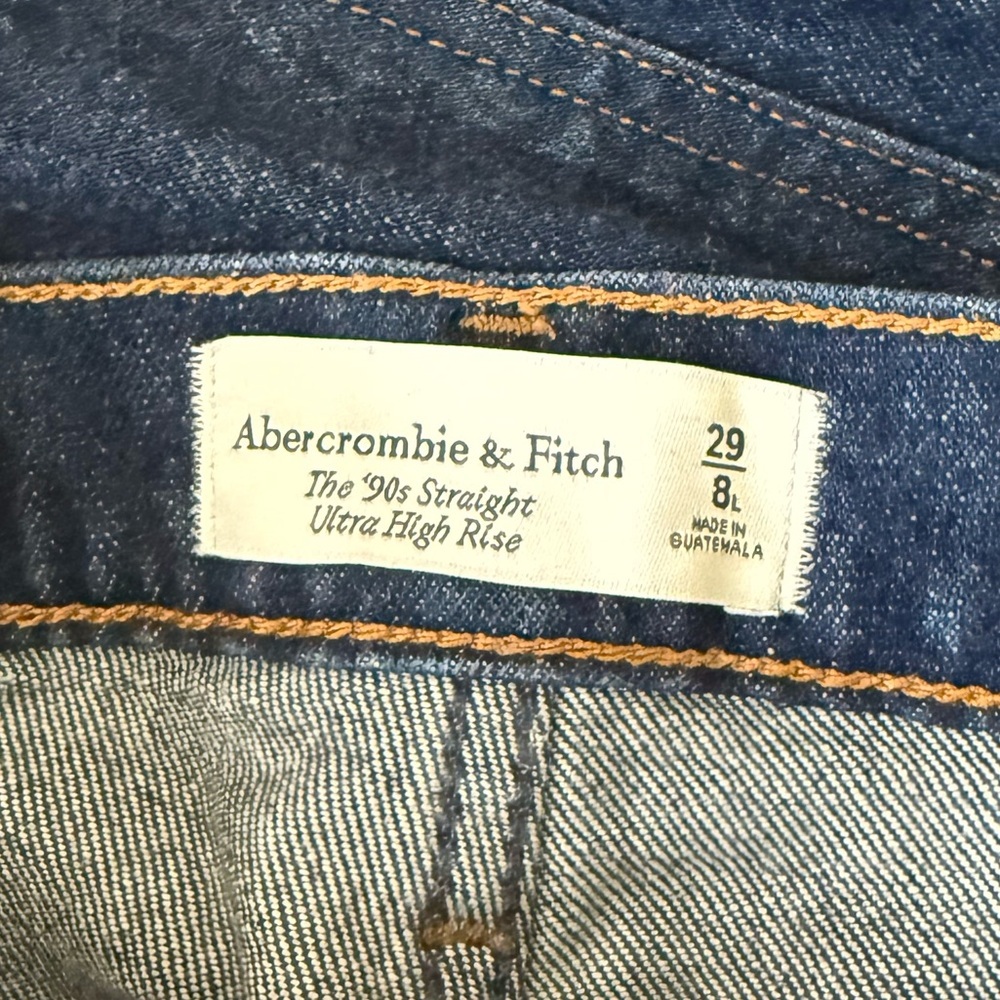 Abercrombie & Fitch Dark Blue Straight Leg Jeans - Picture 6 of 8